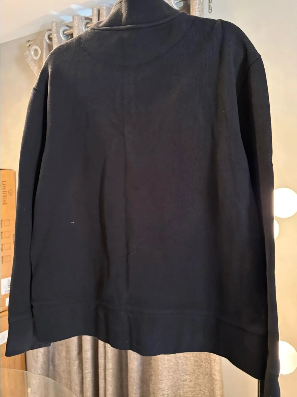 Banana Republic Men's Zip-Neck Sweater in Black. Size Large